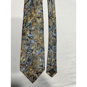 VTG Ferrell Reed Blue/Gold‎ Paisley Neck Tie Silk